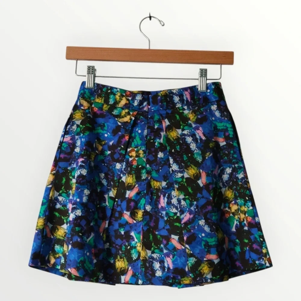 Milly Minis‎ Girls 8 Jewel Print Pleated Skirt Multicolor Made in USA Party